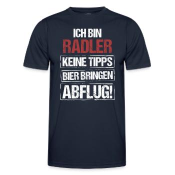 Ich bin Radler - Bier bringen und Abflug - Männer Funktions-T-Shirt - Navy - Vorne - AI Model Male 178 dark (178cm)
