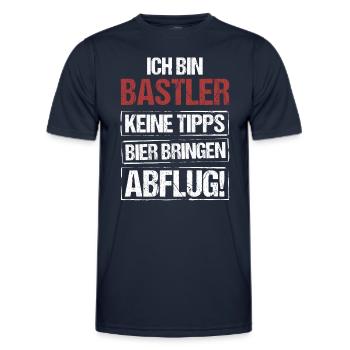 Ich bin Bastler - Bier bringen und Abflug - Männer Funktions-T-Shirt - Navy - Vorne - AI Model Male 178 dark (178cm)