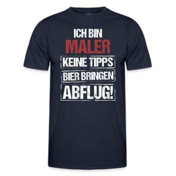 I'm a painter - bring beer and take off - Men's Functional T-Shirt - navy - Front - AI Model Male 178 dark (178cm)
