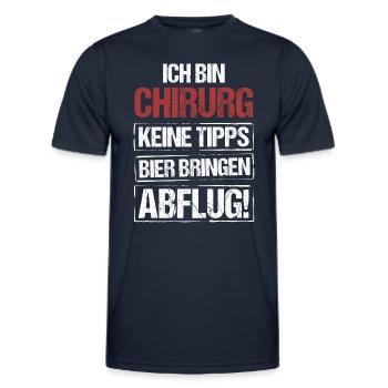 I'm a surgeon - bring beer and take off - Men's Functional T-Shirt - navy - Front - AI Model Male 178 dark (178cm)
