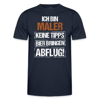 I'm a painter - bring beer and take off - Men's Functional T-Shirt - navy - Front - AI Model Male 178 dark (178cm)