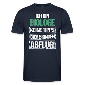Ich bin Biologe - Bier bringen und Abflug - Männer Funktions-T-Shirt - Navy - Vorne - AI Model Male 178 dark (178cm)