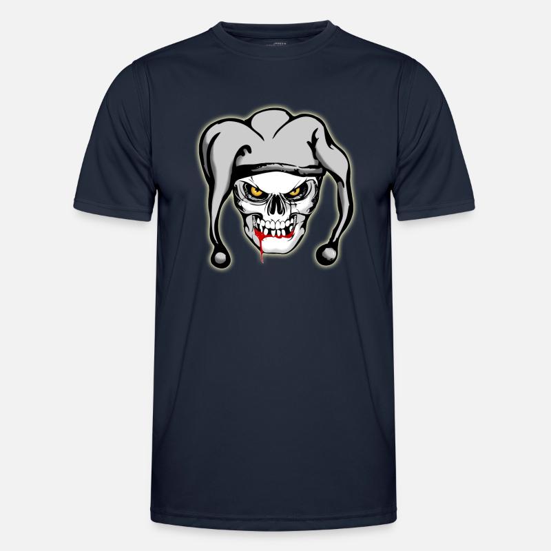 Aggressive Joker Skull - Funktionsshirt til herrer - marineblå