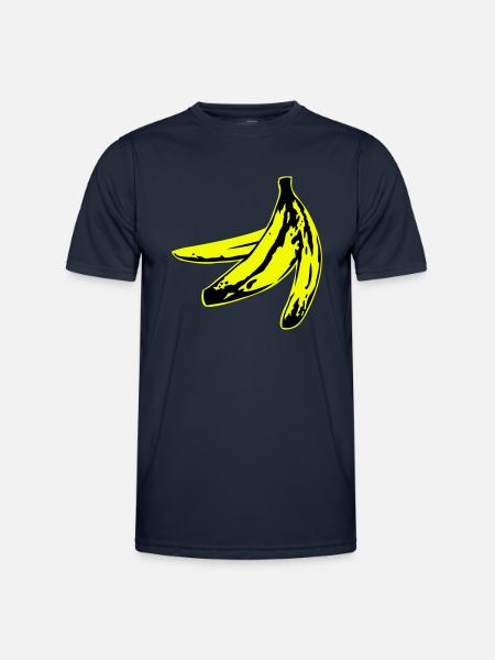 warholish banana peel - Funktions-T-shirt herr - marinblå