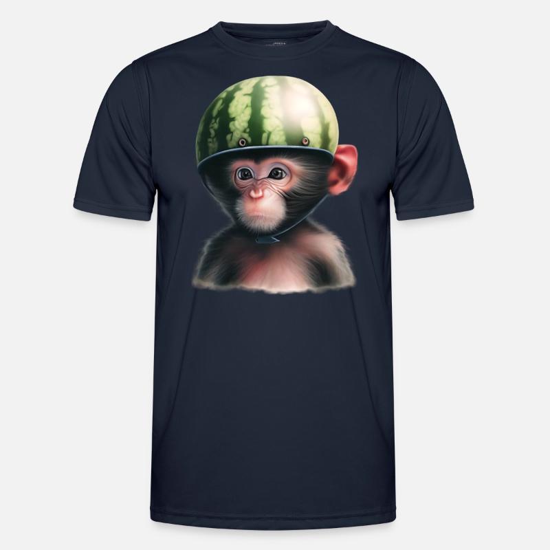 Affe mit Wassermelone - Männer Funktions-T-Shirt - Navy