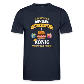 Bowling König Geburtstag Spieler Trainer Geb - Männer Funktions-T-Shirt - Navy - Vorne - AI Model Male 178 dark (178cm)