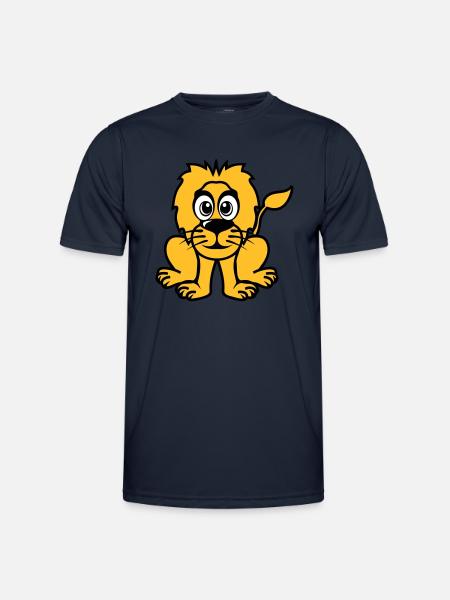 lion animals drawing - Men's Functional T-Shirt - navy
