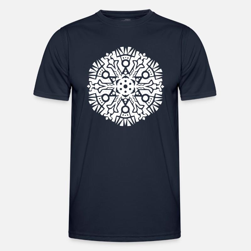 mandala maya pattern - Männer Funktions-T-Shirt - Navy