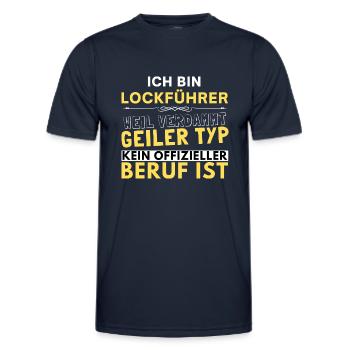 Verdammt geiler Typ - Lockführer Edition - Männer Funktions-T-Shirt - Navy - Vorne - AI Model Male 178 dark (178cm)