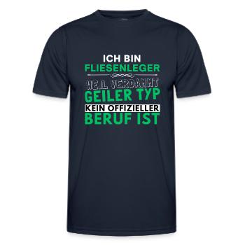 Verdammt geiler Typ - Fliesenleger Edition - Männer Funktions-T-Shirt - Navy - Vorne - AI Model Male 178 dark (178cm)