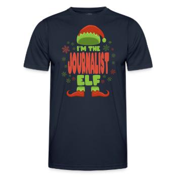 Journalist Weihnachtself - Männer Funktions-T-Shirt - Navy - Vorne - AI Model Male 178 dark (178cm)