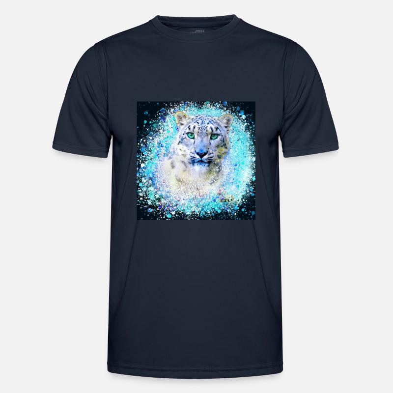 snow leopard,cat,leopard, jaguar,white,graffiti Men's Functional T-Shirt
