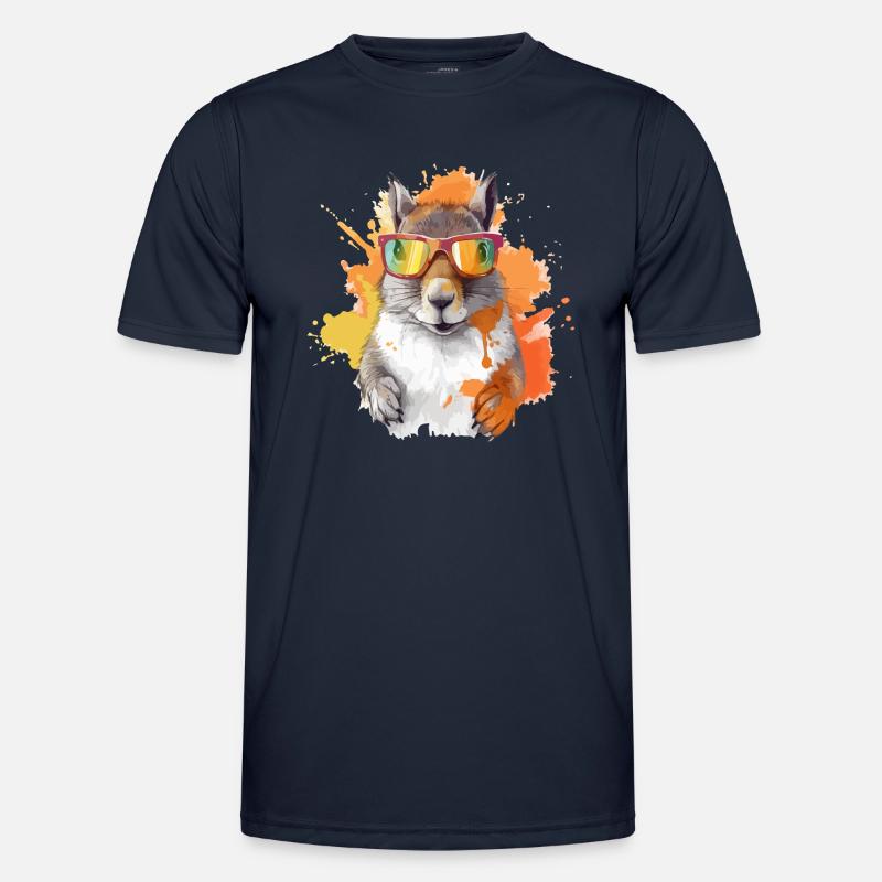 Tom, das Eichhörnchen mit Brille - Männer Funktions-T-Shirt - Navy