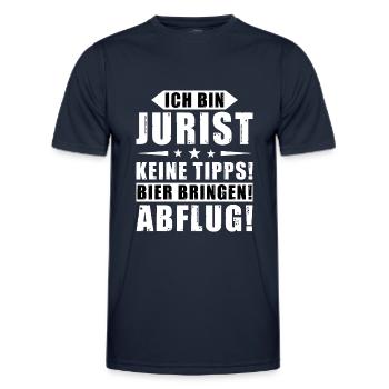 Ich bin Jurist - Keine Tipps! Bier bringen! - Männer Funktions-T-Shirt - Navy - Vorne - AI Model Male 178 dark (178cm)