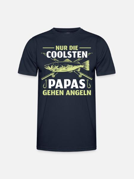 Vatertag Fischerei Vater Angler Papa - Männer Funktions-T-Shirt - Navy