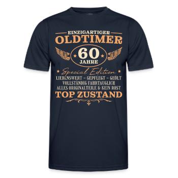 60 Jahre Oldtimer 60. Geburtstag Geschenk - Männer Funktions-T-Shirt - Navy - Vorne - AI Model Male 178 dark (178cm)