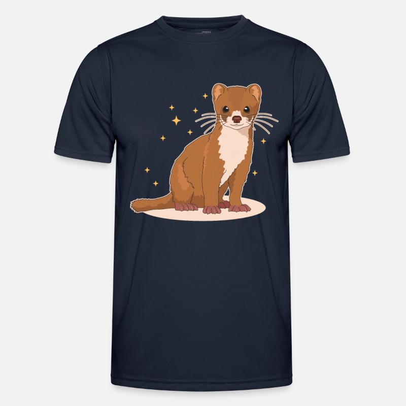 Wiesel Kleinwiesel Mauswiesel Geschenk - Männer Funktions-T-Shirt - Navy