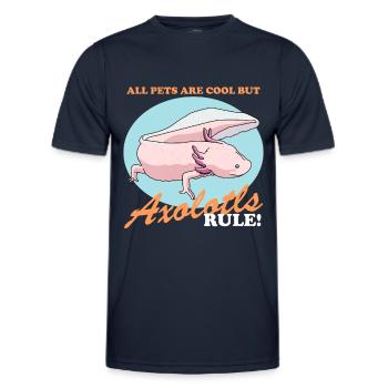 Axolotl tailed amphibians Axolotls amphibians gift - Men's Functional T-Shirt - navy - Front - AI Model Male 178 dark (178cm)