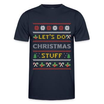 Ugly Christmas Ugly Christmas Gift - Men's Functional T-Shirt - navy - Front - AI Model Male 178 dark (178cm)
