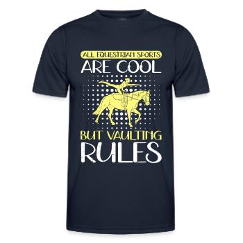 Vaulting Equestrian Sports Equestrian Sports Gift - Men's Functional T-Shirt - navy - Front - AI Model Male 178 dark (178cm)