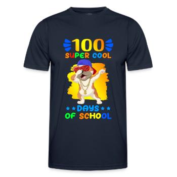100 School Days School Students Children Gift - Men's Functional T-Shirt - navy - Front - AI Model Male 178 dark (178cm)
