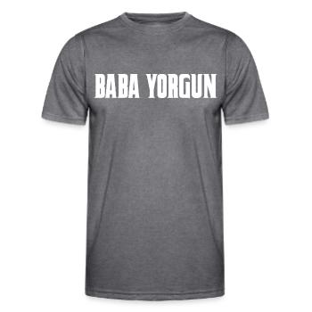 Baba Yorgun Türkisch - Männer Funktions-T-Shirt - dunkle Melange  - Vorne - AI Model Male 178 dark (178cm)