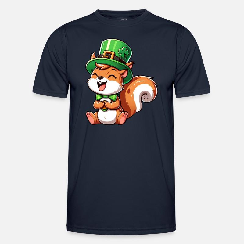 Freches Eichhörnchen St. Patricks - Männer Funktions-T-Shirt - Navy
