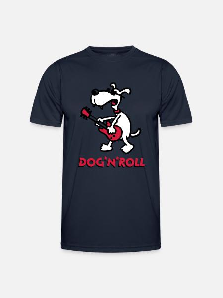 dog_n_roll_b_3c_white - Men's Functional T-Shirt - navy