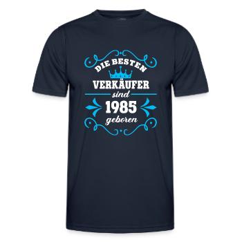 Geburtstag 1985 Verkäufer Kollegen Verkauf Geb - Männer Funktions-T-Shirt - Navy - Vorne - AI Model Male 178 dark (178cm)