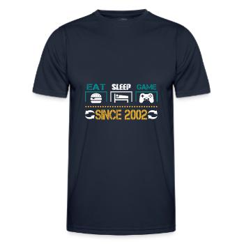Eat, Sleep, Game, Repeat, Controller, since 2002 - Männer Funktions-T-Shirt - Navy - Vorne - AI Model Male 178 dark (178cm)
