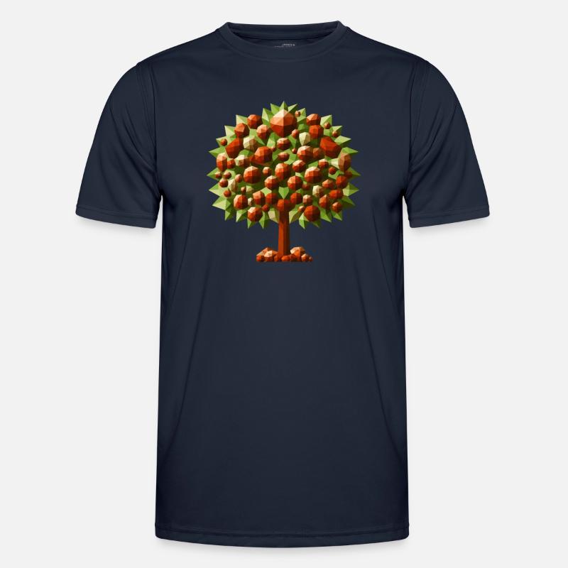 A deciduous chestnut tree in polygon style Men's Functional T-Shirt