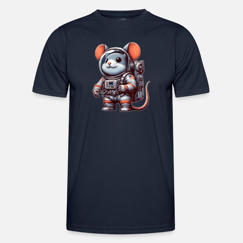 Mouse Astronaut Space Universe Sci-Fi - Men's Functional T-Shirt - navy