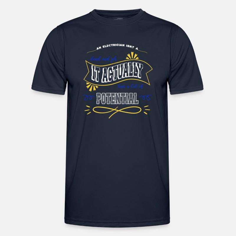 Electrician Apprentice Engineer Computer - Men's Functional T-Shirt - navy