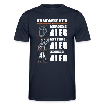 Mon quotidien d’artisan - T-shirt sport Homme - bleu marine - Devant - AI Model Male 178 dark (178cm)