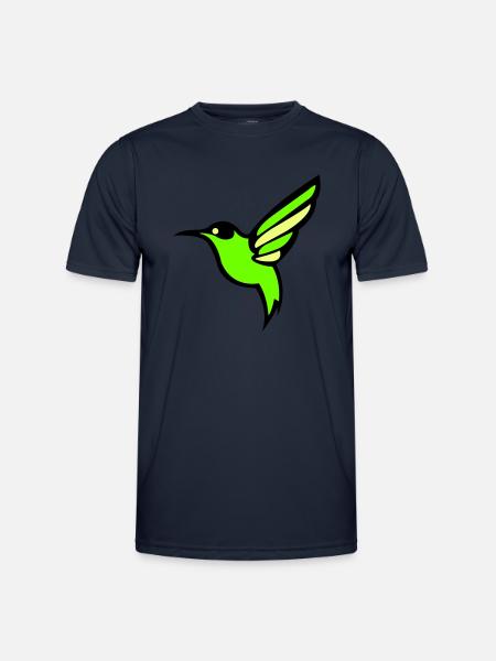 kolibri vogel silhouette - Männer Funktions-T-Shirt - Navy