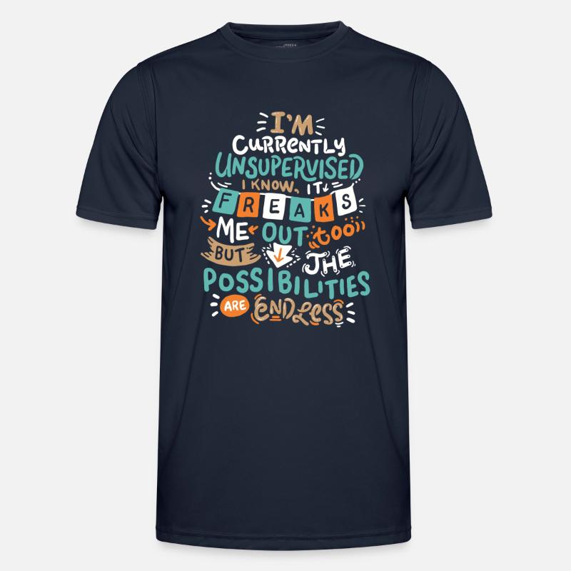 Currently unsupervised possibilities are endless - Funktionsshirt til herrer - marineblå