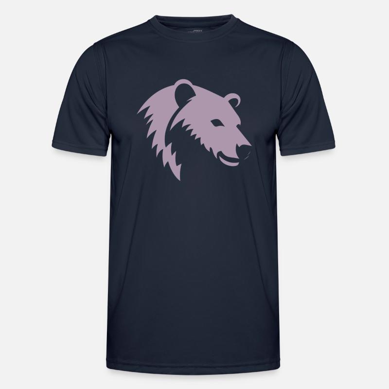Bär Silhouette eines Eisbärkopfes - Männer Funktions-T-Shirt - Navy