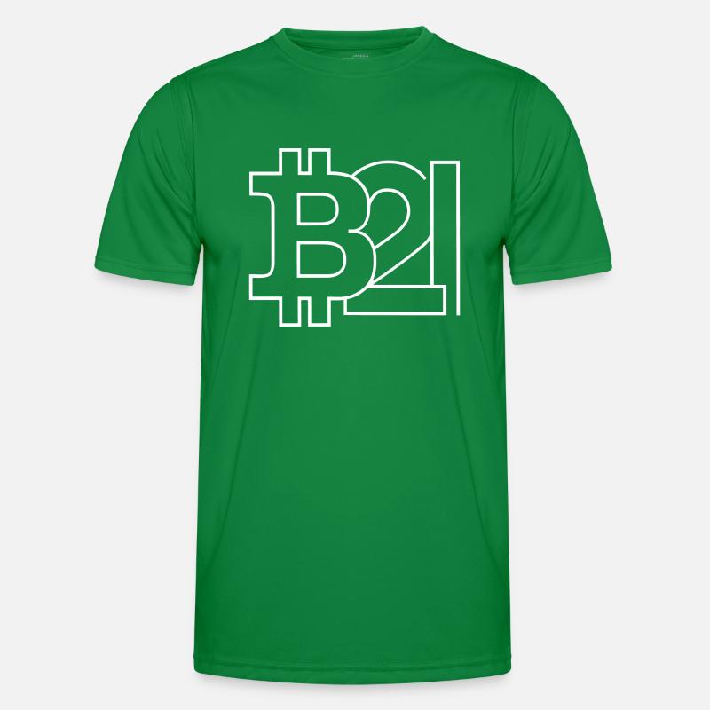 Bitcoin Silhouette 21 millions de devises T-shirt sport Homme