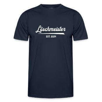 Löschmeister Feuerwehr Dienstgrad Loeschmeister 24 - Männer Funktions-T-Shirt - Navy - Vorne - AI Model Male 178 dark (178cm)