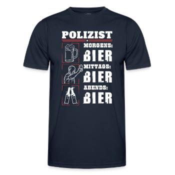 Mon quotidien de policier - T-shirt sport Homme - bleu marine - Devant - AI Model Male 178 dark (178cm)