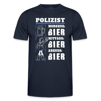 My daily routine as a police officer - Men's Functional T-Shirt - navy - Front - AI Model Male 178 dark (178cm)