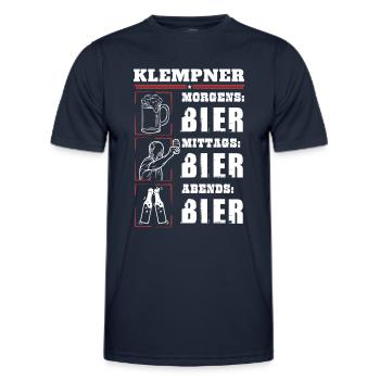 Mon quotidien de plombier - T-shirt sport Homme - bleu marine - Devant - AI Model Male 178 dark (178cm)