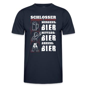 Mein Tagesablauf als Schlosser - Männer Funktions-T-Shirt - Navy - Vorne - AI Model Male 178 dark (178cm)