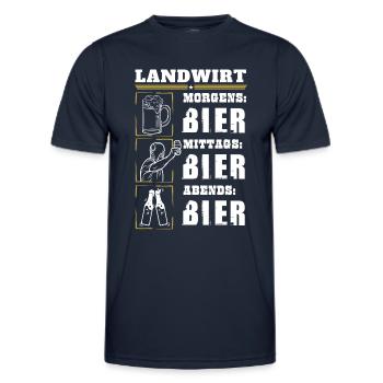 My daily routine as a farmer - Men's Functional T-Shirt - navy - Front - AI Model Male 178 dark (178cm)