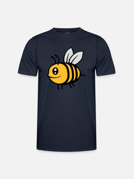 Cute little cartoon bee - Men's Functional T-Shirt - navy