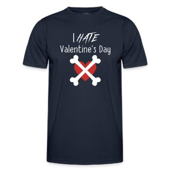Je déteste la Saint-Valentin - T-shirt sport Homme - bleu marine - Devant - AI Model Male 178 dark (178cm)