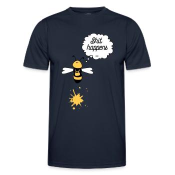Shit happens Biene - Männer Funktions-T-Shirt - Navy - Vorne - AI Model Male 178 dark (178cm)