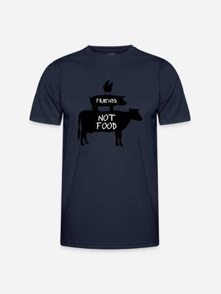 Vegan - Animals are Friends - Men's Functional T-Shirt - navy