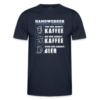 Mon quotidien d’artisan - T-shirt sport Homme - bleu marine - Devant - AI Model Male 178 dark (178cm)