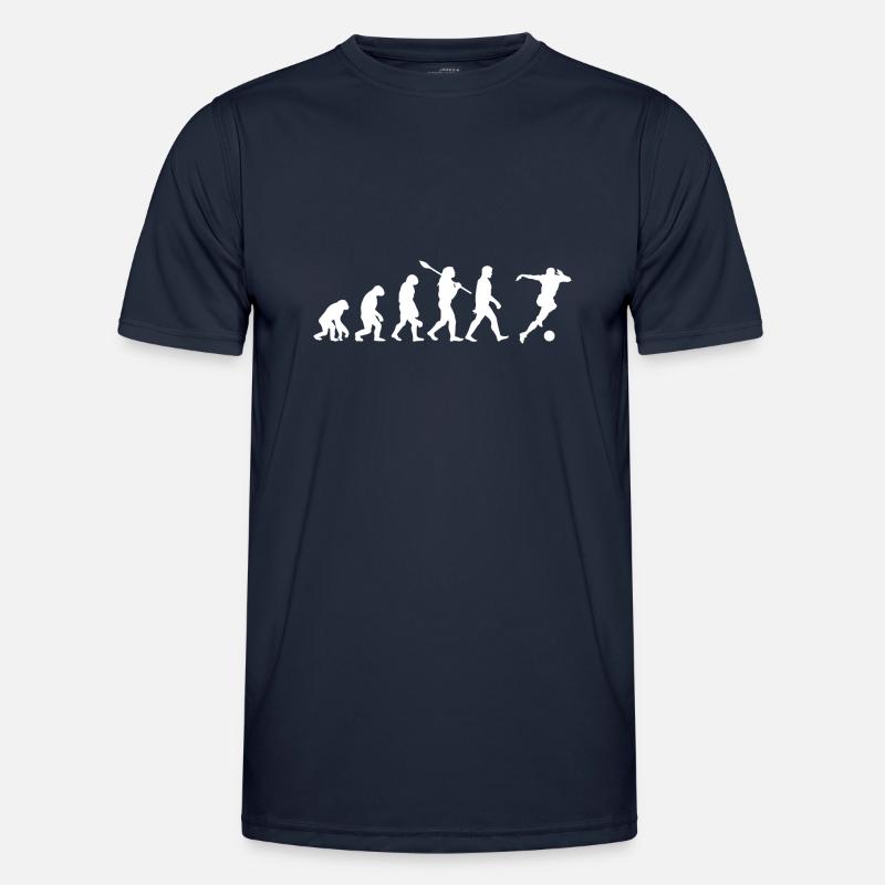 Fußball Evolution Geschenkidee - Männer Funktions-T-Shirt - Navy